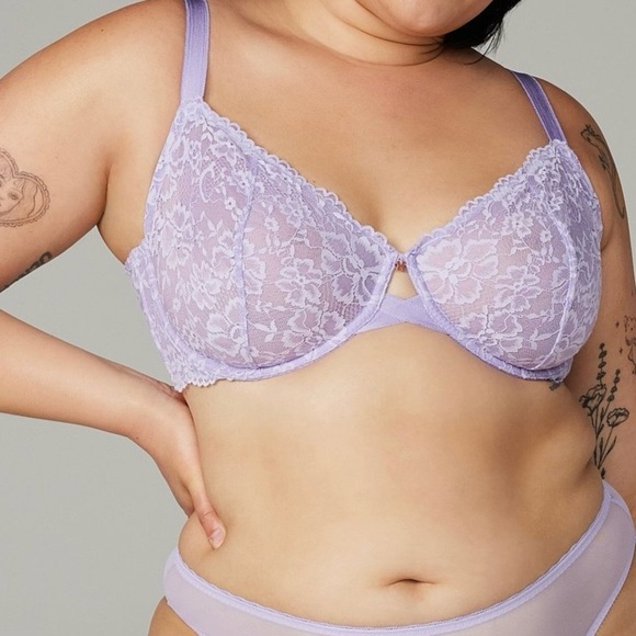 Savage X FENTY • NWT Unlined Lace Purple Leopard Bra Lingerie Size 38DD Lingerie - Picture 1 of 12